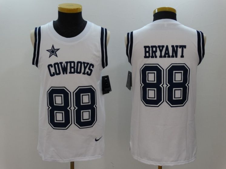 Men Dallas Cowboys 88 Dez Bryant White Rush Player Name Number Tank Top stitched NFL Jerseys